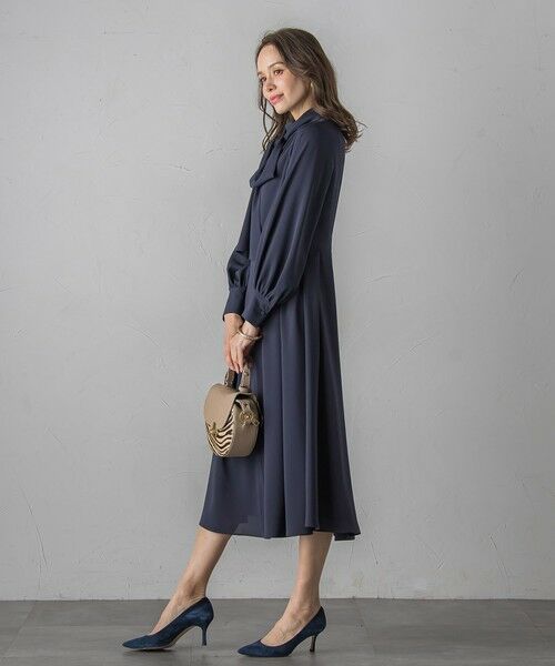 Viaggio Blu / ビアッジョブルー ロング・マキシ丈ワンピース | ボウタイワンピース≪手洗い可能≫ | 詳細4