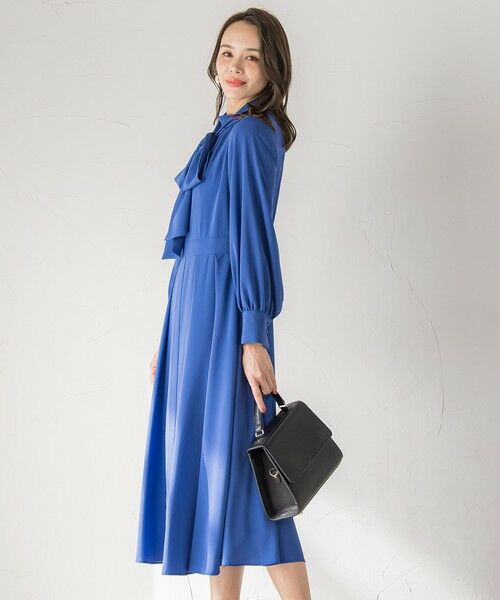 Viaggio Blu / ビアッジョブルー ロング・マキシ丈ワンピース | ボウタイワンピース≪手洗い可能≫ | 詳細8