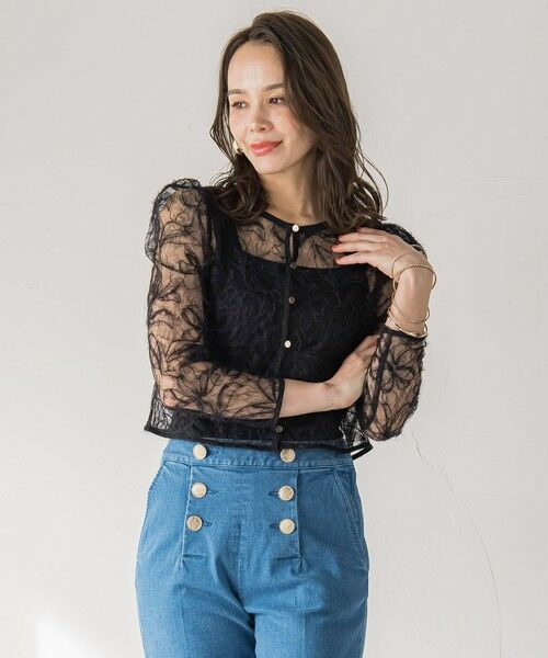 Viaggio Blu / ビアッジョブルー テーラードジャケット | フェザーフラワージャケット≪洗濯機で洗える≫ | 詳細2