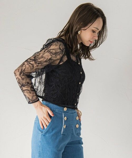 Viaggio Blu / ビアッジョブルー テーラードジャケット | フェザーフラワージャケット≪洗濯機で洗える≫ | 詳細4