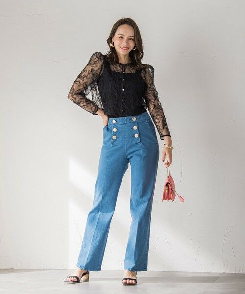 Viaggio Blu / ビアッジョブルー テーラードジャケット | フェザーフラワージャケット≪洗濯機で洗える≫ | 詳細7