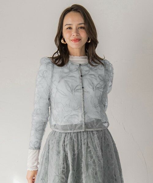 Viaggio Blu / ビアッジョブルー テーラードジャケット | フェザーフラワージャケット≪洗濯機で洗える≫ | 詳細10