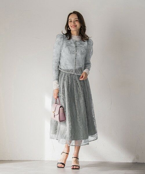 Viaggio Blu / ビアッジョブルー テーラードジャケット | フェザーフラワージャケット≪洗濯機で洗える≫ | 詳細11