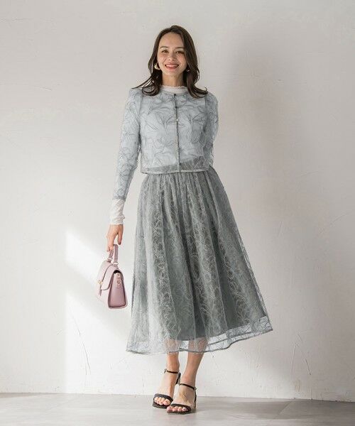 Viaggio Blu / ビアッジョブルー テーラードジャケット | フェザーフラワージャケット≪洗濯機で洗える≫ | 詳細13