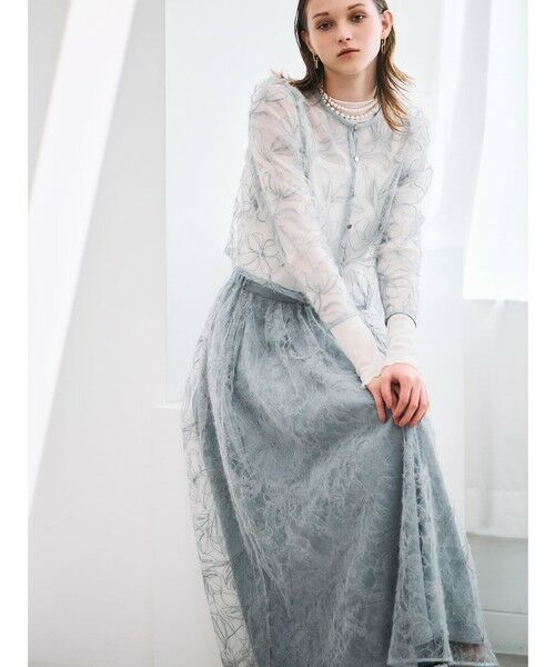 Viaggio Blu / ビアッジョブルー テーラードジャケット | フェザーフラワージャケット≪洗濯機で洗える≫ | 詳細15