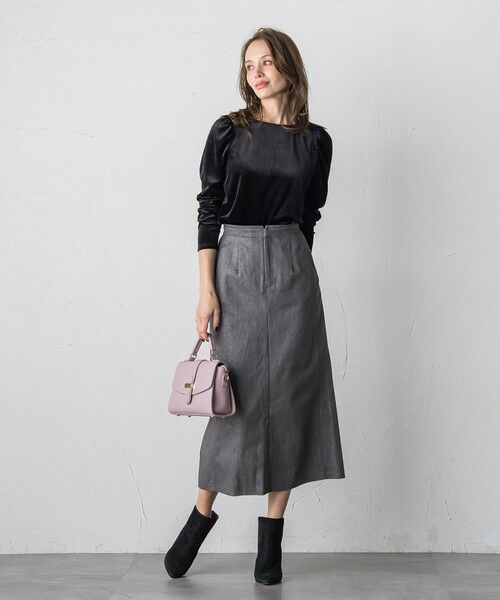 Viaggio Blu / ビアッジョブルー ミニ・ひざ丈スカート | 【WEB限定】ラメタイトスカート≪手洗い可能≫ | 詳細13