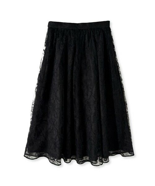 Viaggio Blu / ビアッジョブルー ミニ・ひざ丈スカート | フェザーフラワースカート≪洗濯機で洗える≫ | 詳細16