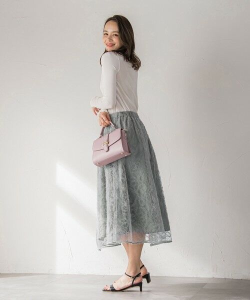 Viaggio Blu / ビアッジョブルー ミニ・ひざ丈スカート | フェザーフラワースカート≪洗濯機で洗える≫ | 詳細21