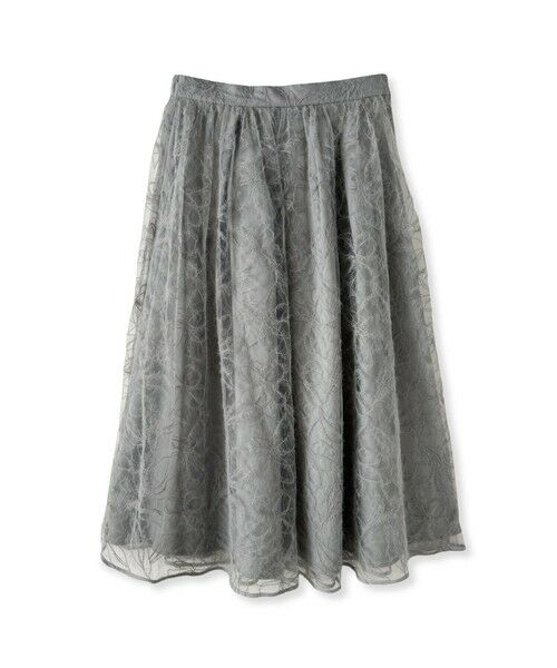 Viaggio Blu / ビアッジョブルー ミニ・ひざ丈スカート | フェザーフラワースカート≪洗濯機で洗える≫ | 詳細30