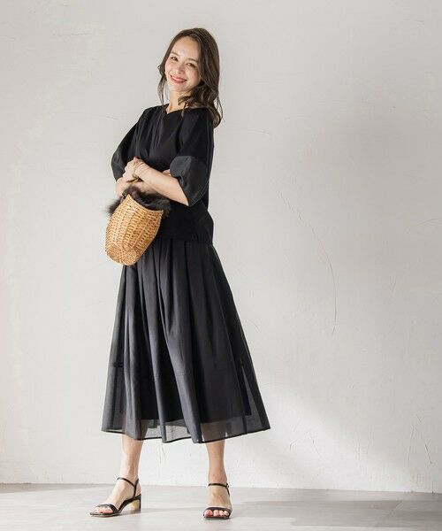 Viaggio Blu / ビアッジョブルー ミニ・ひざ丈スカート | ナチュラルオーガンジースカート | 詳細1