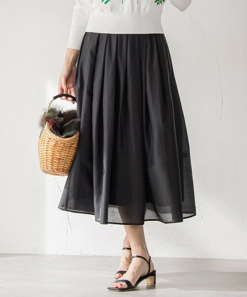 Viaggio Blu / ビアッジョブルー ミニ・ひざ丈スカート | ナチュラルオーガンジースカート | 詳細3