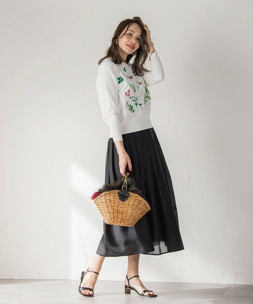 Viaggio Blu / ビアッジョブルー ミニ・ひざ丈スカート | ナチュラルオーガンジースカート | 詳細5