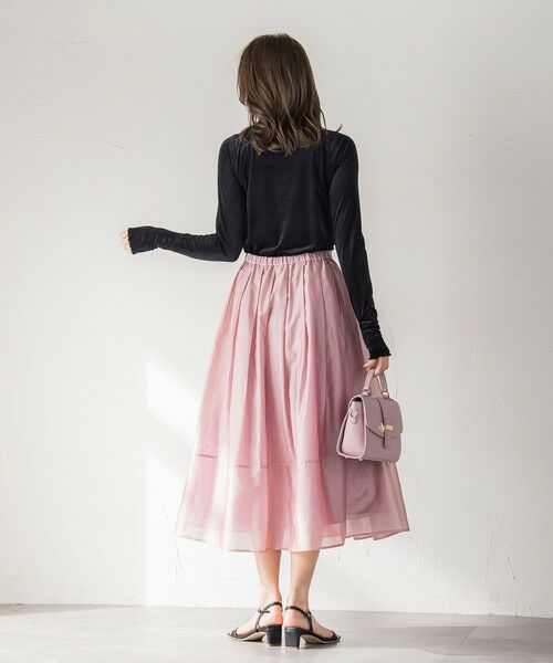 Viaggio Blu / ビアッジョブルー ミニ・ひざ丈スカート | ナチュラルオーガンジースカート | 詳細12