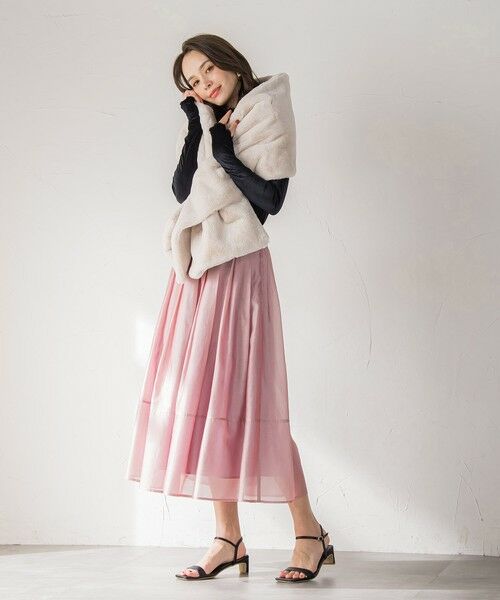 Viaggio Blu / ビアッジョブルー ミニ・ひざ丈スカート | ナチュラルオーガンジースカート | 詳細15