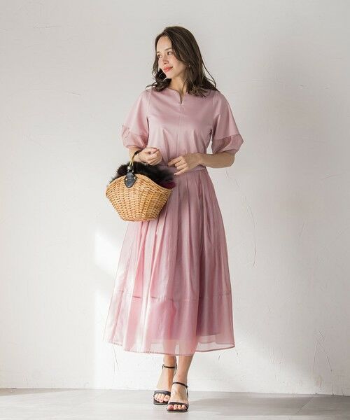 Viaggio Blu / ビアッジョブルー ミニ・ひざ丈スカート | ナチュラルオーガンジースカート | 詳細16