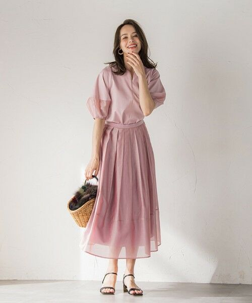 Viaggio Blu / ビアッジョブルー ミニ・ひざ丈スカート | ナチュラルオーガンジースカート | 詳細17