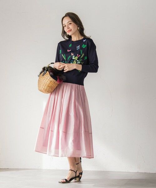 Viaggio Blu / ビアッジョブルー ミニ・ひざ丈スカート | ナチュラルオーガンジースカート | 詳細18