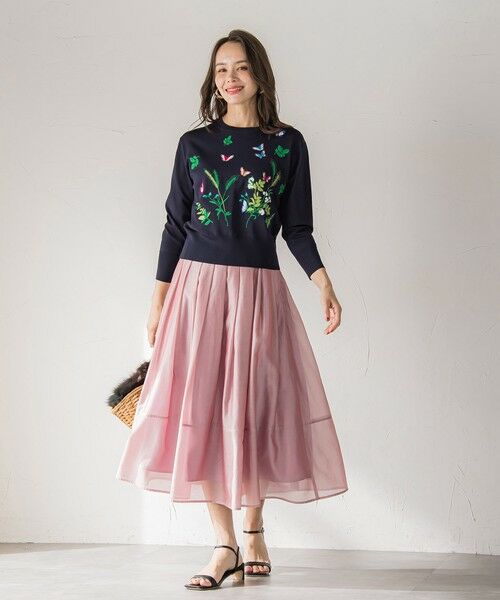 Viaggio Blu / ビアッジョブルー ミニ・ひざ丈スカート | ナチュラルオーガンジースカート | 詳細19