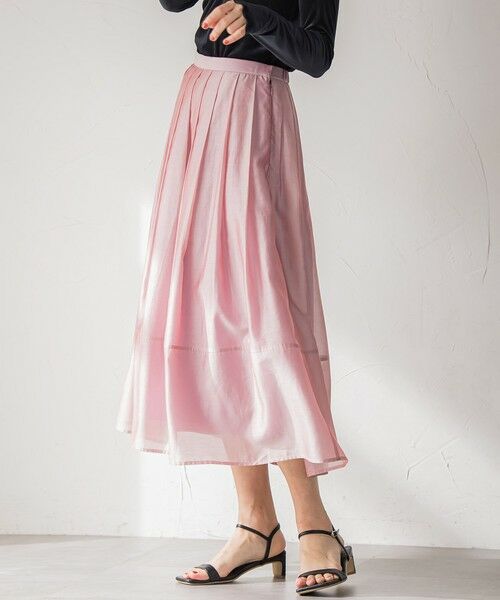 Viaggio Blu / ビアッジョブルー ミニ・ひざ丈スカート | ナチュラルオーガンジースカート | 詳細8