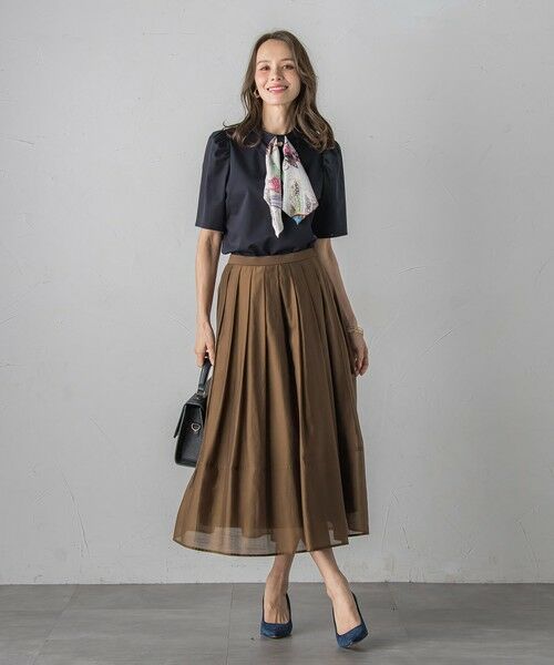 Viaggio Blu / ビアッジョブルー ミニ・ひざ丈スカート | ナチュラルオーガンジースカート | 詳細21