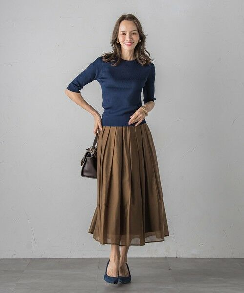 Viaggio Blu / ビアッジョブルー ミニ・ひざ丈スカート | ナチュラルオーガンジースカート | 詳細27