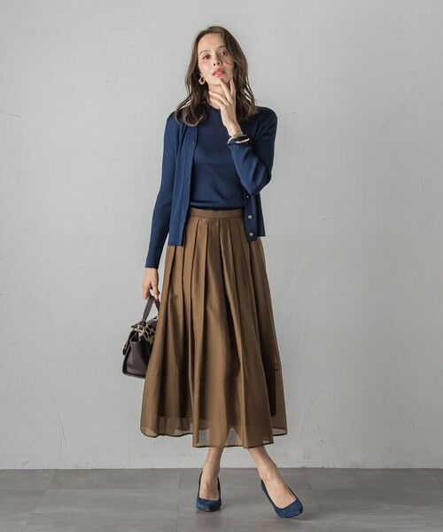 Viaggio Blu / ビアッジョブルー ミニ・ひざ丈スカート | ナチュラルオーガンジースカート | 詳細29