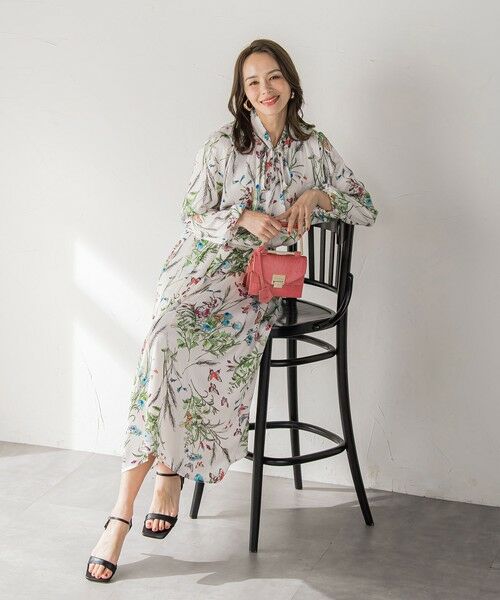 Viaggio Blu / ビアッジョブルー ミニ・ひざ丈スカート | バタフライプリントスカート≪洗濯機で洗える≫ | 詳細1