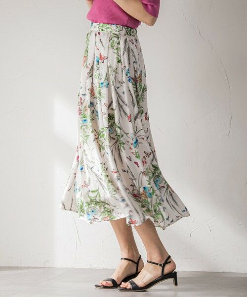 Viaggio Blu / ビアッジョブルー ミニ・ひざ丈スカート | バタフライプリントスカート≪洗濯機で洗える≫ | 詳細10