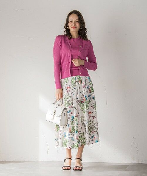 Viaggio Blu / ビアッジョブルー ミニ・ひざ丈スカート | バタフライプリントスカート≪洗濯機で洗える≫ | 詳細12