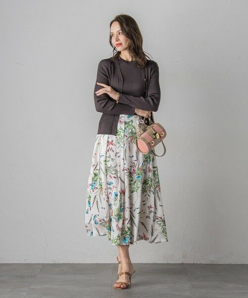 Viaggio Blu / ビアッジョブルー ミニ・ひざ丈スカート | バタフライプリントスカート≪洗濯機で洗える≫ | 詳細15