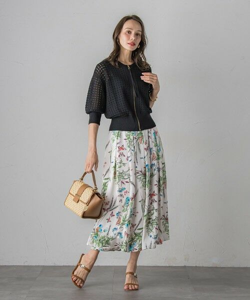 Viaggio Blu / ビアッジョブルー ミニ・ひざ丈スカート | バタフライプリントスカート≪洗濯機で洗える≫ | 詳細16