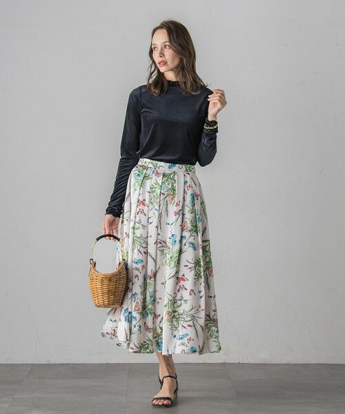 Viaggio Blu / ビアッジョブルー ミニ・ひざ丈スカート | バタフライプリントスカート≪洗濯機で洗える≫ | 詳細18