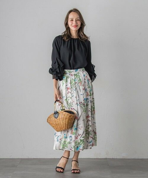 Viaggio Blu / ビアッジョブルー ミニ・ひざ丈スカート | バタフライプリントスカート≪洗濯機で洗える≫ | 詳細19