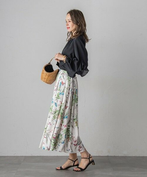 Viaggio Blu / ビアッジョブルー ミニ・ひざ丈スカート | バタフライプリントスカート≪洗濯機で洗える≫ | 詳細21