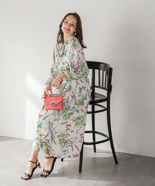 Viaggio Blu / ビアッジョブルー ミニ・ひざ丈スカート | バタフライプリントスカート≪洗濯機で洗える≫ | 詳細3