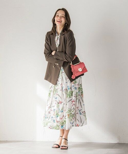 Viaggio Blu / ビアッジョブルー ミニ・ひざ丈スカート | バタフライプリントスカート≪洗濯機で洗える≫ | 詳細5