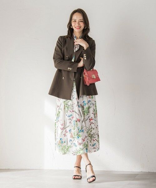 Viaggio Blu / ビアッジョブルー ミニ・ひざ丈スカート | バタフライプリントスカート≪洗濯機で洗える≫ | 詳細6