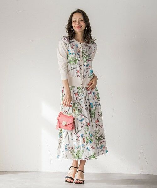 Viaggio Blu / ビアッジョブルー ミニ・ひざ丈スカート | バタフライプリントスカート≪洗濯機で洗える≫ | 詳細7