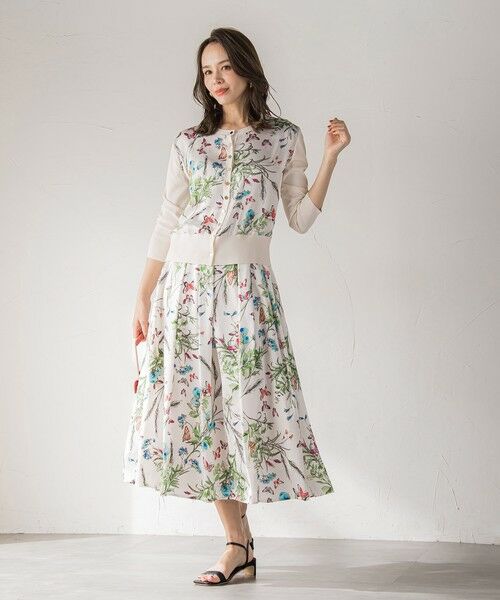 Viaggio Blu / ビアッジョブルー ミニ・ひざ丈スカート | バタフライプリントスカート≪洗濯機で洗える≫ | 詳細8