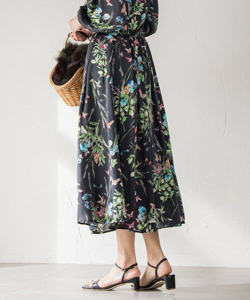 Viaggio Blu / ビアッジョブルー ミニ・ひざ丈スカート | バタフライプリントスカート≪洗濯機で洗える≫ | 詳細27