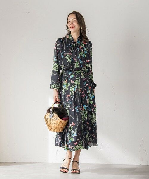 Viaggio Blu / ビアッジョブルー ミニ・ひざ丈スカート | バタフライプリントスカート≪洗濯機で洗える≫ | 詳細28