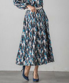 Viaggio Blu / ビアッジョブルー ミニ・ひざ丈スカート | ビルディング柄スカート≪洗濯機で洗える≫