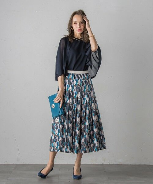 Viaggio Blu / ビアッジョブルー ミニ・ひざ丈スカート | ビルディング柄スカート≪洗濯機で洗える≫ | 詳細10