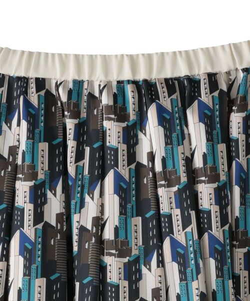 Viaggio Blu / ビアッジョブルー ミニ・ひざ丈スカート | ビルディング柄スカート≪洗濯機で洗える≫ | 詳細18