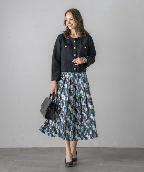 Viaggio Blu / ビアッジョブルー ミニ・ひざ丈スカート | ビルディング柄スカート≪洗濯機で洗える≫ | 詳細8