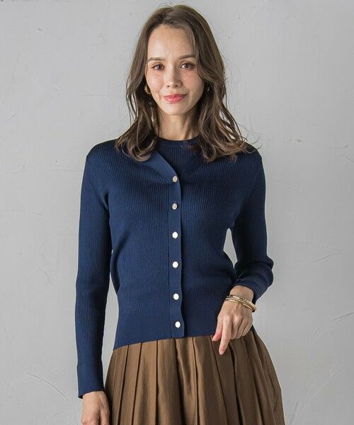 Viaggio Blu / ビアッジョブルー カーディガン・ボレロ | LUCINDAリブカーディガン≪手洗い可能≫ | 詳細1
