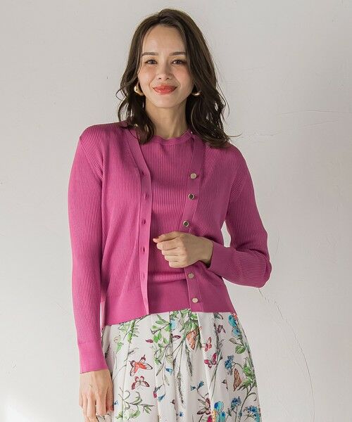 Viaggio Blu / ビアッジョブルー カーディガン・ボレロ | LUCINDAリブカーディガン≪手洗い可能≫ | 詳細13