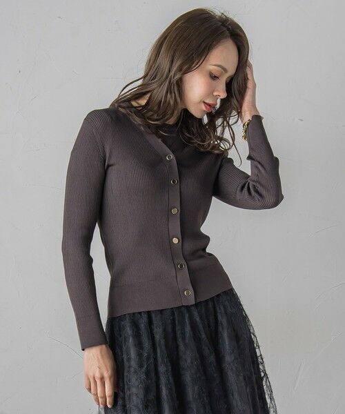 Viaggio Blu / ビアッジョブルー カーディガン・ボレロ | LUCINDAリブカーディガン≪手洗い可能≫ | 詳細19