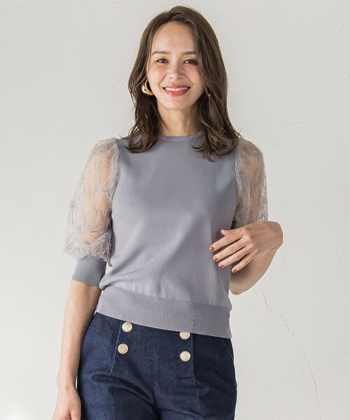 Viaggio Blu / ビアッジョブルー ニット・セーター | フェザーフラワーニット≪手洗い可能≫ | 詳細6