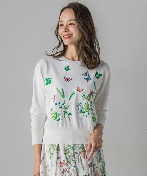 Viaggio Blu / ビアッジョブルー ニット・セーター | バタフライ刺繍ニット≪手洗い可能≫ | 詳細11